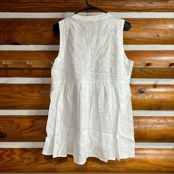 Anthropologie White Sleeveless Layered Blouse‎ Small - Picture 5 of 5
